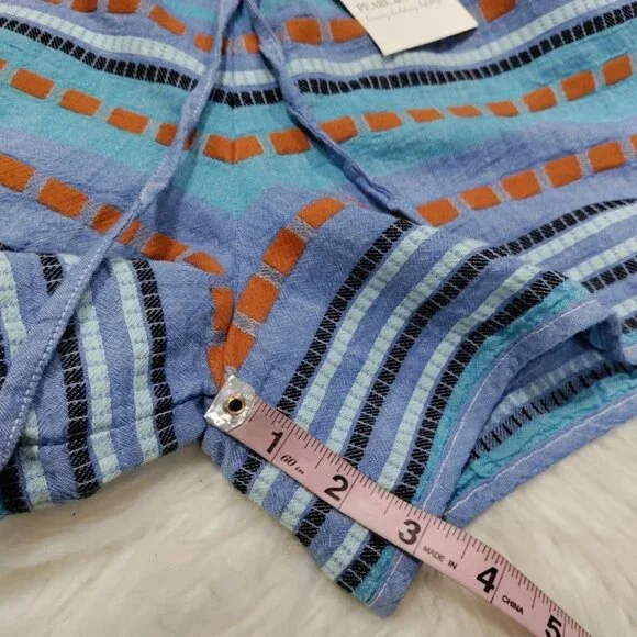 Pearl & Caviar Artsey Grecian Lagenlook Boho Striped Alonissos Shorts Size M NWT - Picture 9 of 11